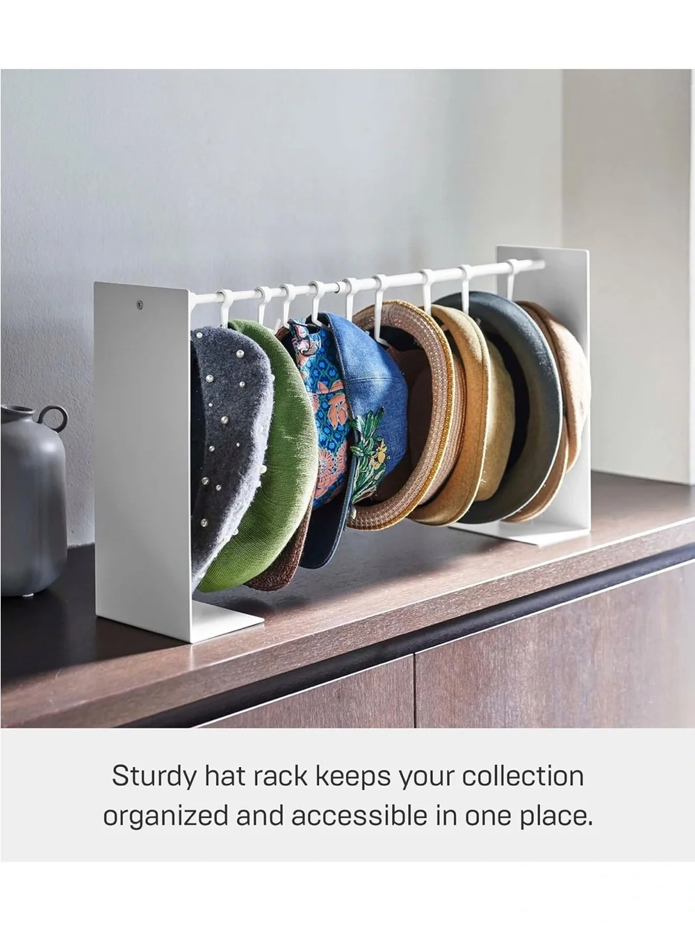 Yamazaki Expandable Hat & Cap Organizer Rack Home Tower - Steel, White